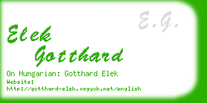 elek gotthard business card